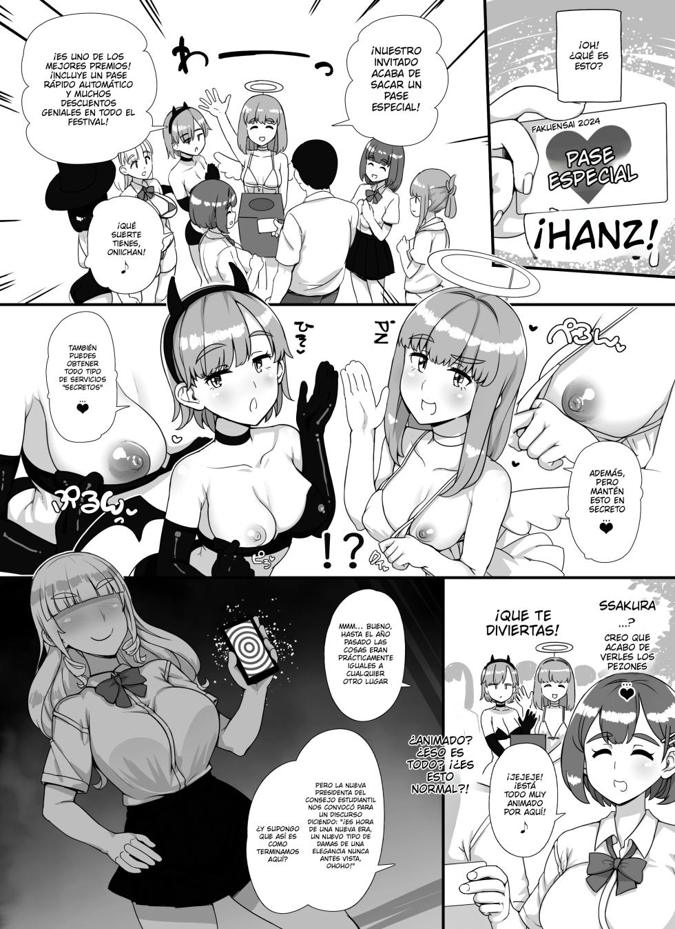 [nounanka (Abubu)] Fuuzoku Gakuensai e Youkoso! - Ichinichime (Spanish) (MTL) - Page 7