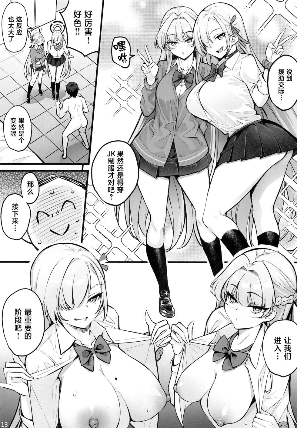 (C108) [Oppai Baibai (Yosomono)] C&C no Buin to... Ii Koto Shichau (Blue Archive) [Chinese] - Page 13