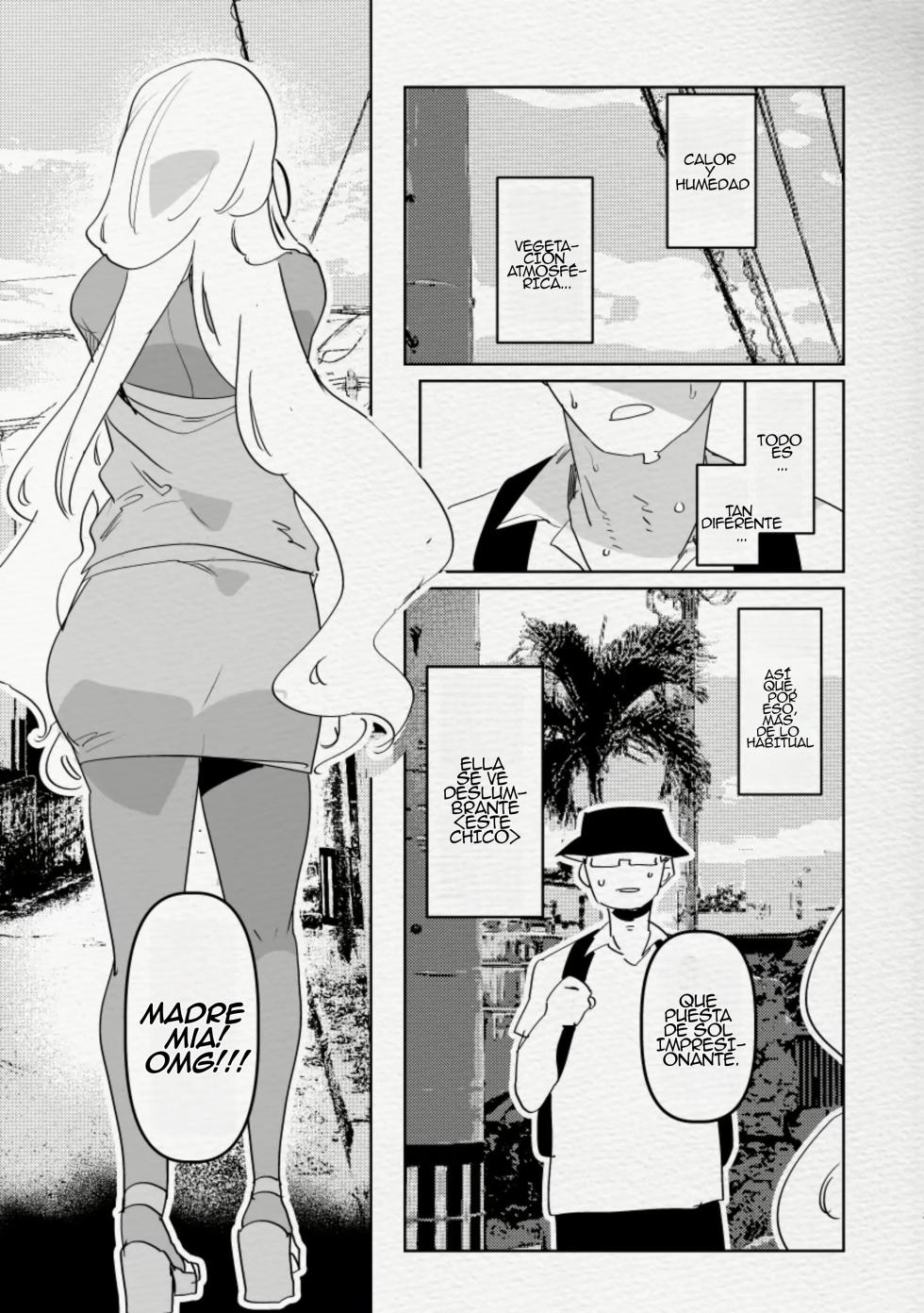 [Aimaitei (Aimaitei Umami)] Minami no Shima de Futanari Kuro Gyaru Kanojo ni Hotel de Hametaosareru Nante......｜Imagina que tú novia futanari de piel oscura te deja inconsciente en una habitación de hotel en una isla del sur {Spanish} {EbisuTraslade - Winder} {Digital} - Page 4