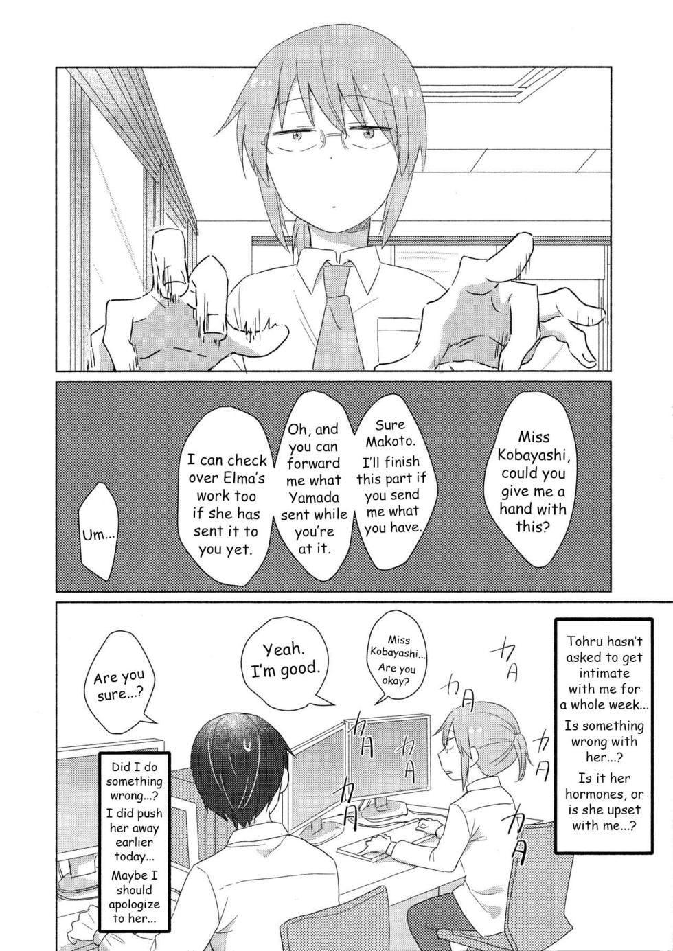 [Usabarashi (Usako)] A Night Alone with Miss Kobayashi [English] - Page 6