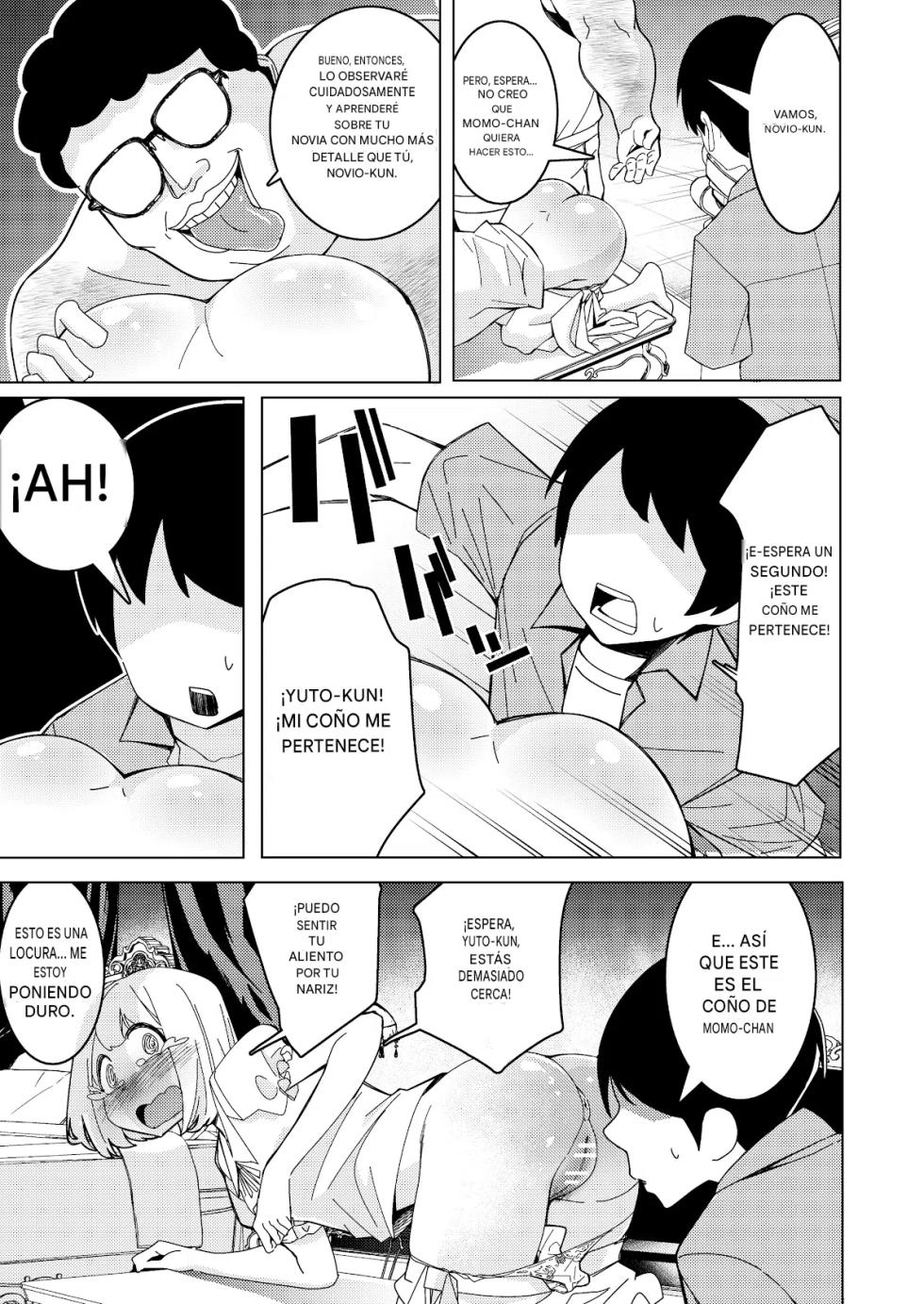 [Hisamaru Hajimeya (Hisamaru Hajime)] Saimin Appli de! ~Tsukiatte 3-kagetsu Hatsu Ecchi Mokuzen no Couple ni Ecchi no Shikata o Oshiete Mita~ [Spanish] - Page 8
