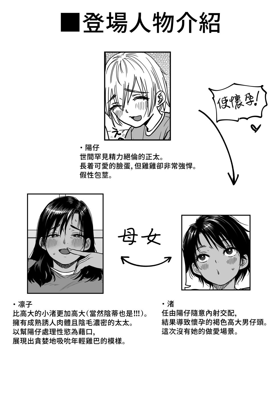 [Ishikarian (Maruyama Akira)] Kasshoku Dekadeka Boyish! Nagisa-chan 3 Ninshin-chuu no Nagisa-chan no Kawari ni Goumou Nagisa Mama to Seishori Ecchi Hen | 褐色大碼Boyish風！小渚3 由剛毛的渚媽媽代替懷孕中的小渚進行性慾處理篇 [Chinese] [Decensored] [Digital] - Page 2