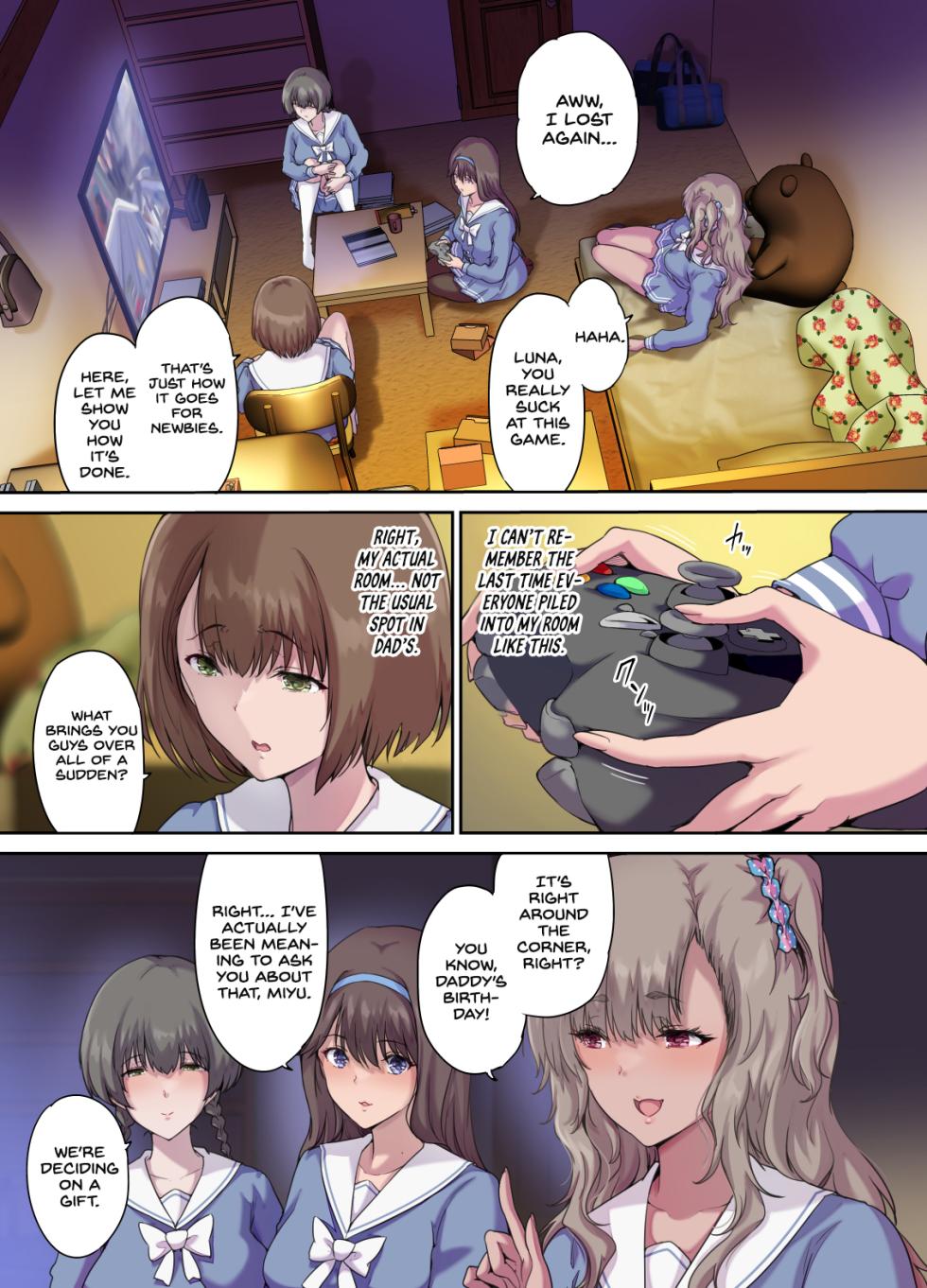 [Kisei Toukyoku (Richard Bahman)] Papa no Shinshitsu wa Musume Tomodachi no Tamariba 4 [English] [Project Valvrein] - Page 2