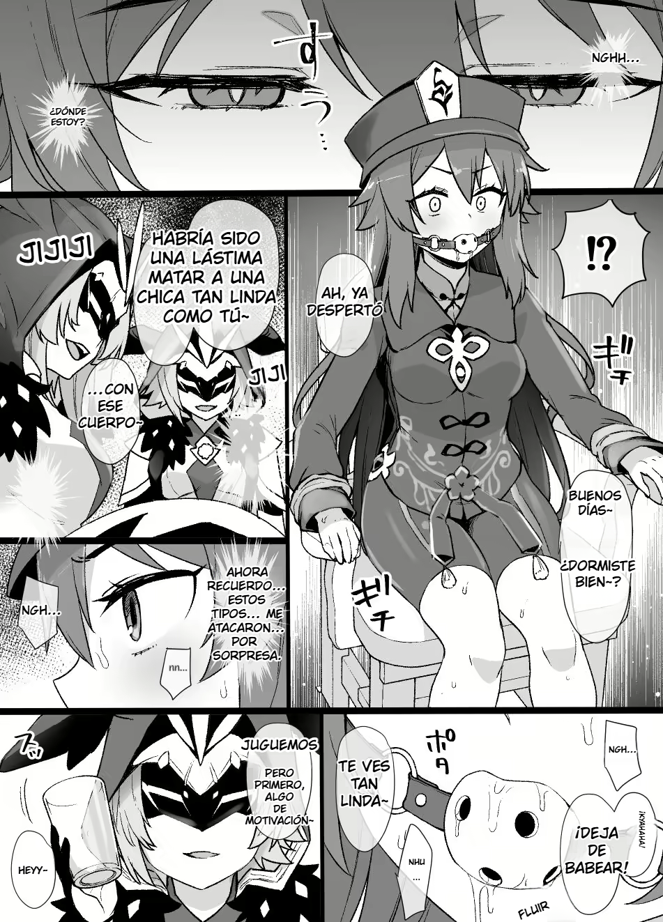 [Kusayarou] Genshin Impact Hu Tao Chikubi Zeme Manga [Spanish] (Genshin Impact) - Page 1
