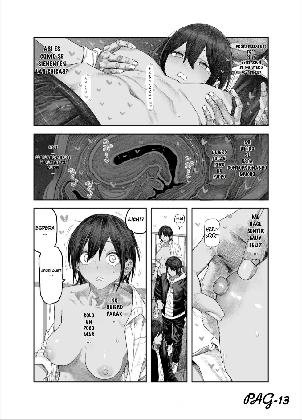 [Survival Knife] TS Kouhai, Mesu ni Naru. ~Mekakushi Zenra de Echiechi Seikatsu~ [Spanish] - Page 14