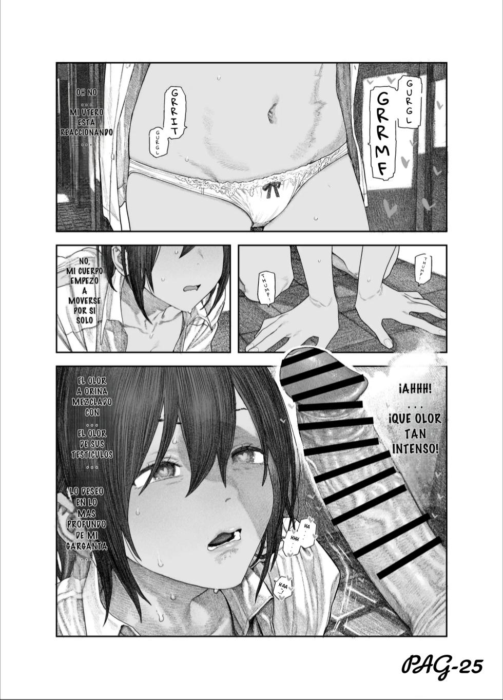 [Survival Knife] TS Kouhai, Mesu ni Naru. ~Mekakushi Zenra de Echiechi Seikatsu~ [Spanish] - Page 26