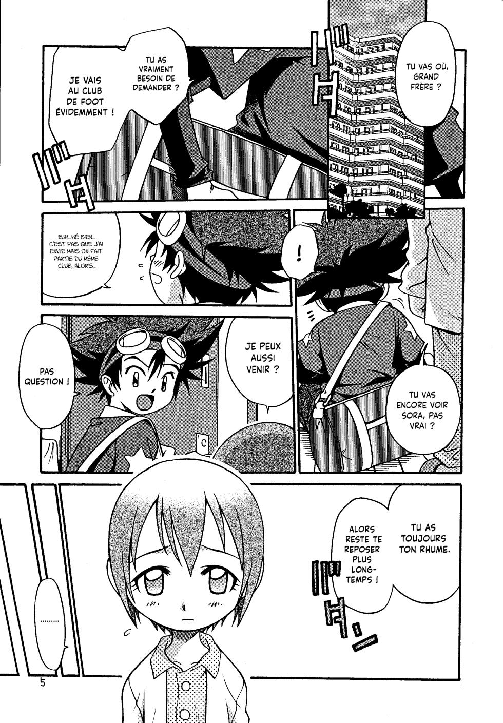[Studio Tar (Kyouichirou, Shamon)] Jou-kun, Juken de Ketsukacchin.|Joe et son examen de dernière minute (Digimon Adventure) [French] [desudesu] [Digital] Decensored] {Hadess} - Page 4