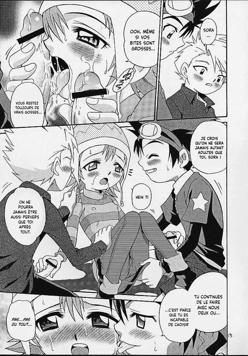 [Studio Tar (Kyouichirou, Shamon)] Jou-kun, Juken de Ketsukacchin.|Joe et son examen de dernière minute (Digimon Adventure) [French] [desudesu] [Digital] Decensored] {Hadess} - Page 14