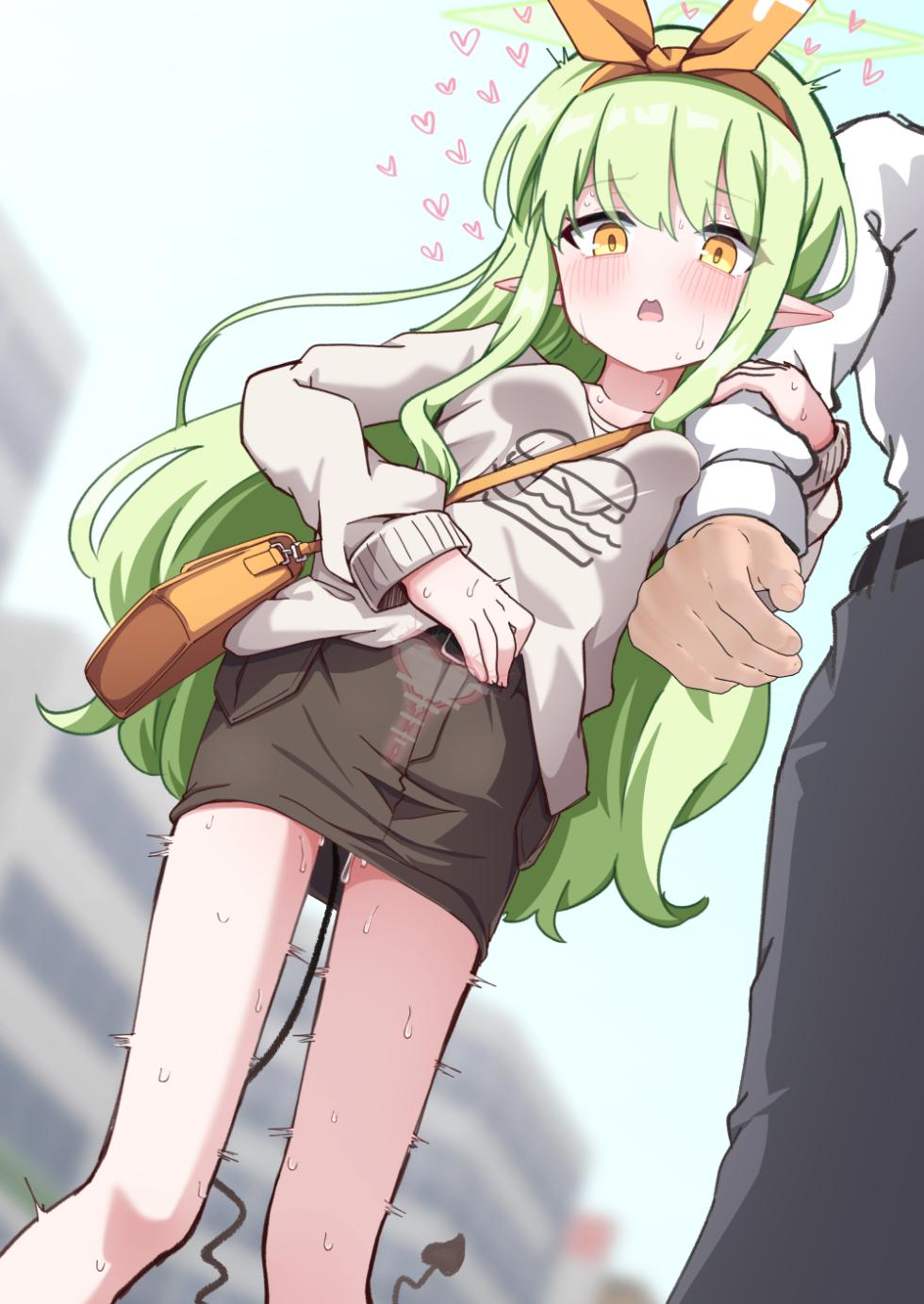 [うさぎ兎さめ] ヒカリとデート中に服を汚さないように子宮に射精した話 - Page 9