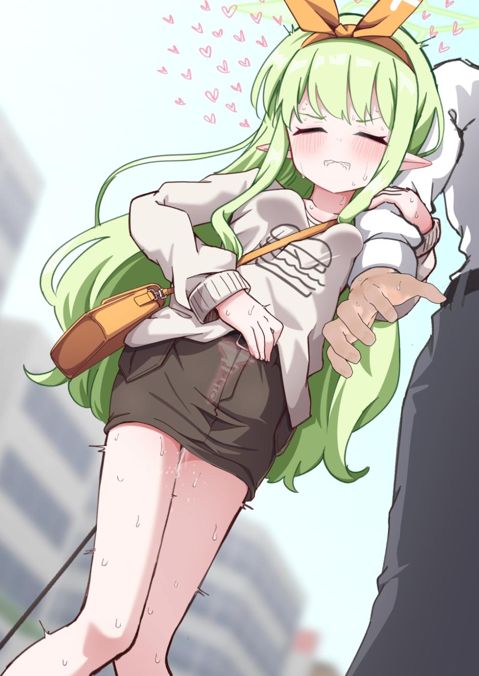 [うさぎ兎さめ] ヒカリとデート中に服を汚さないように子宮に射精した話 - Page 10