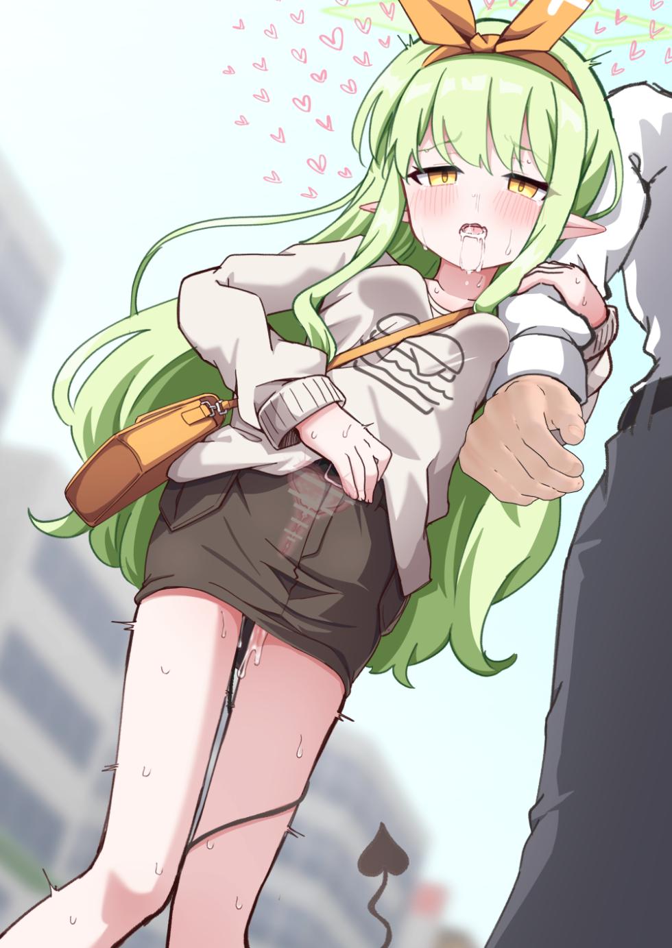 [うさぎ兎さめ] ヒカリとデート中に服を汚さないように子宮に射精した話 - Page 11