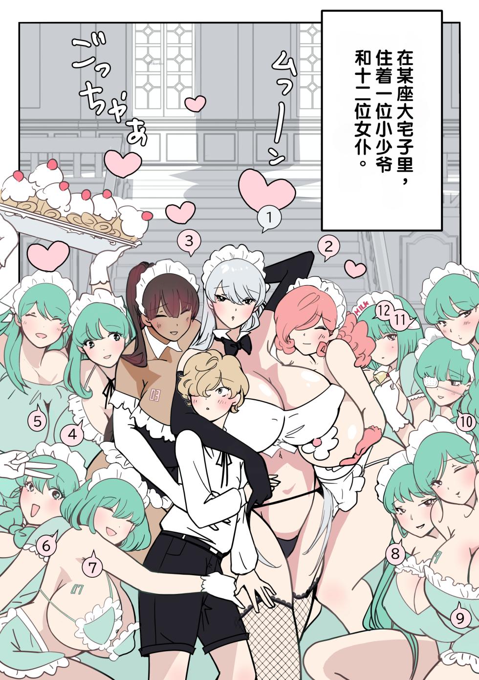 [Fukuneko Tamatebako (Fukunukko)] Bocchama to 12-nin no Maid [Chinese] [MTL] - Page 2