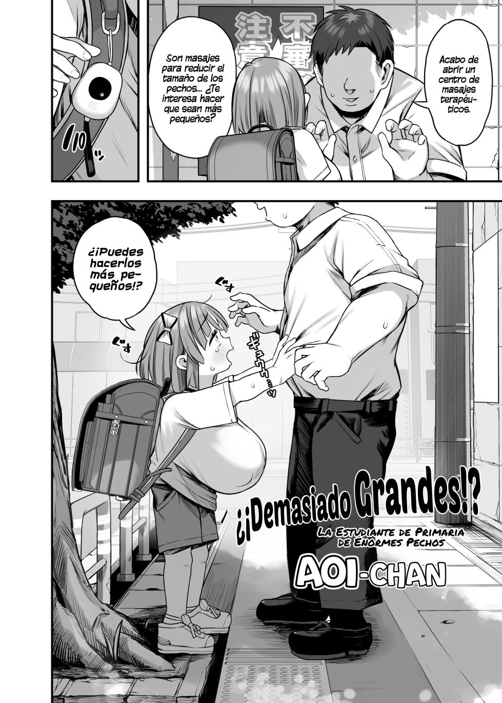 [Kereno Teikoku (Kereno)] Dekasugi!？Bakunyuu Shougakusei Aoi-chan｜¿¡Demasiado Grandes!？Aoi-chan, la Estudiante de Primaria de Enormes Pechos [Traducciones necesarias] - Page 4