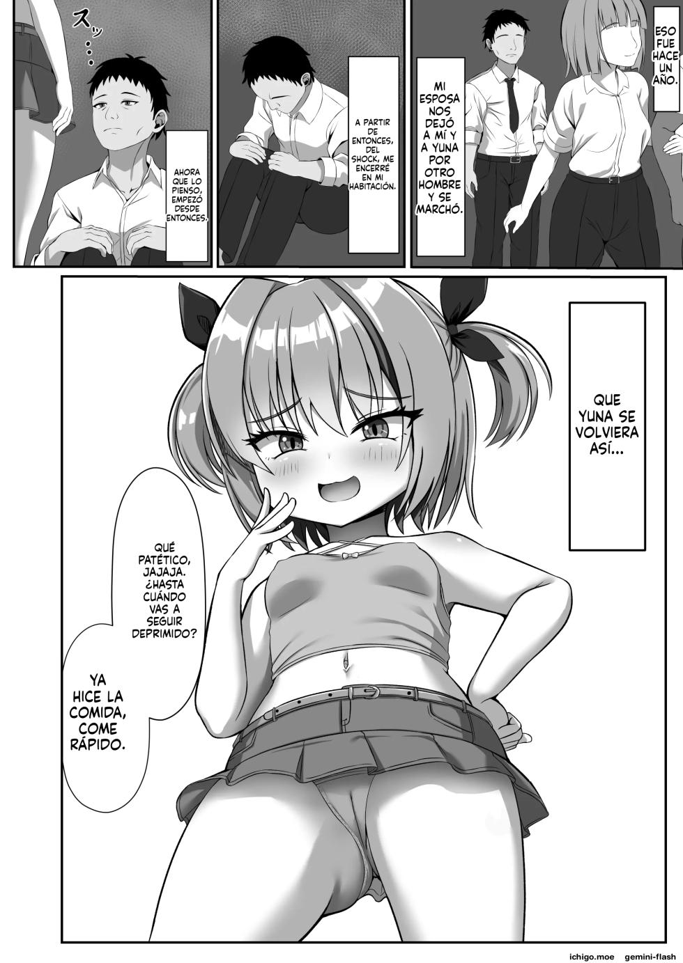 [Hinokiya (Hinokimaru)] Yome to Rikon shite kara Musume ga Shiboritotte Kuru! [Spanish] [MTL] - Page 4