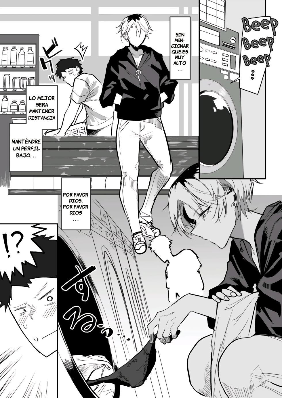 [Okyou] Coin Laundry de Kowai Yankee ni Karamareru Manga｜Un Manga Sobre Mezclarse con una Delincuente Aterradora en la Lavanderia [Spanish] [JFairy Traslate] - Page 2