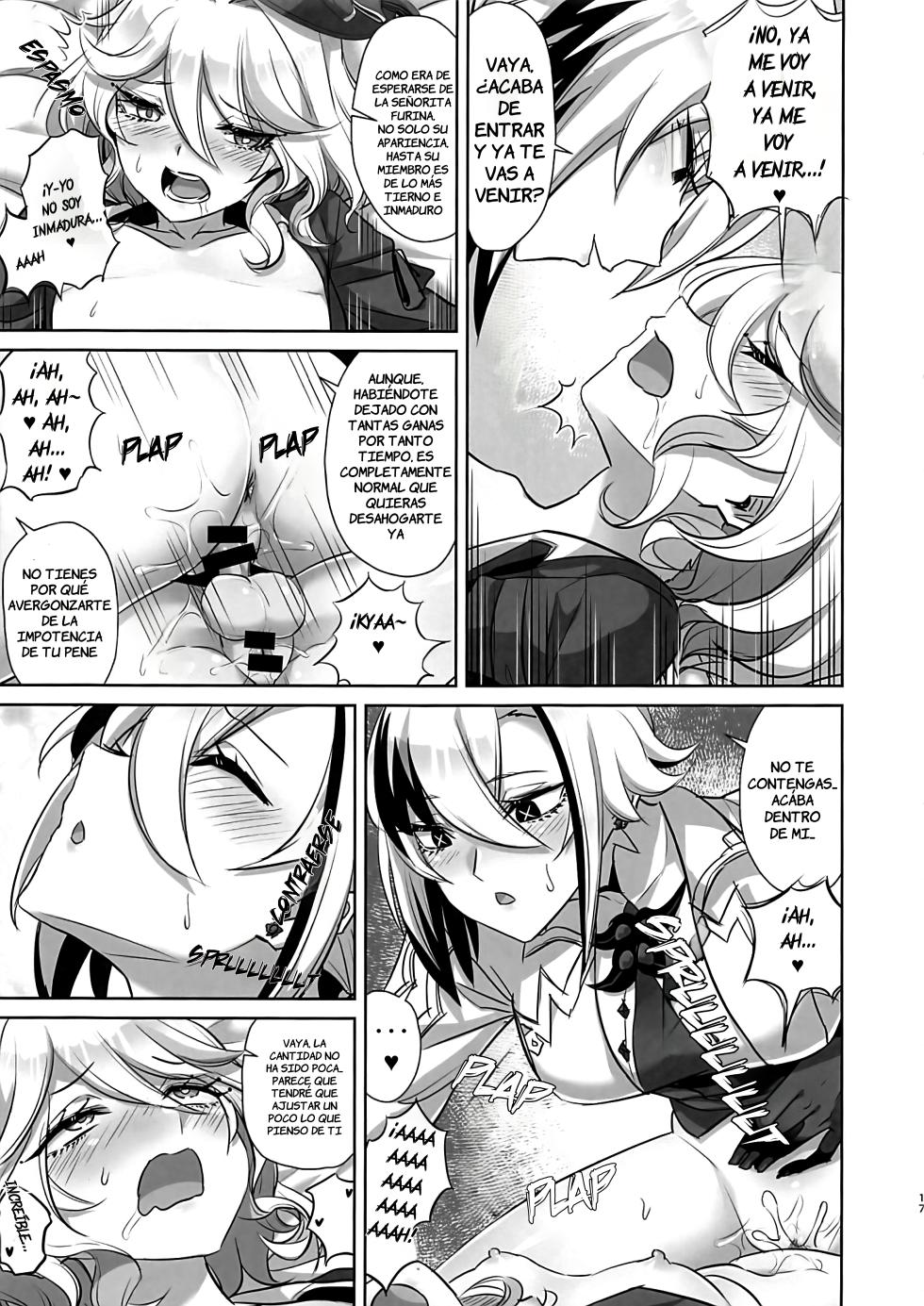 (C104) [Can Do Now! (Minarai Zouhyou)] Doushite Boku ni Ochinchin ga Haete Irundai!?  | ¡¿Por qué me creció un pene?! (Genshin Impact) [Spanish] [La Qiqi que traduce] - Page 16