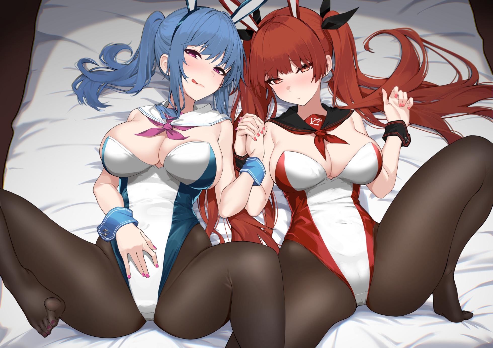 [ハッカマン] ホノルルとセントルイスのイチャラブ3Pえっち (アズールレーン) - Page 1