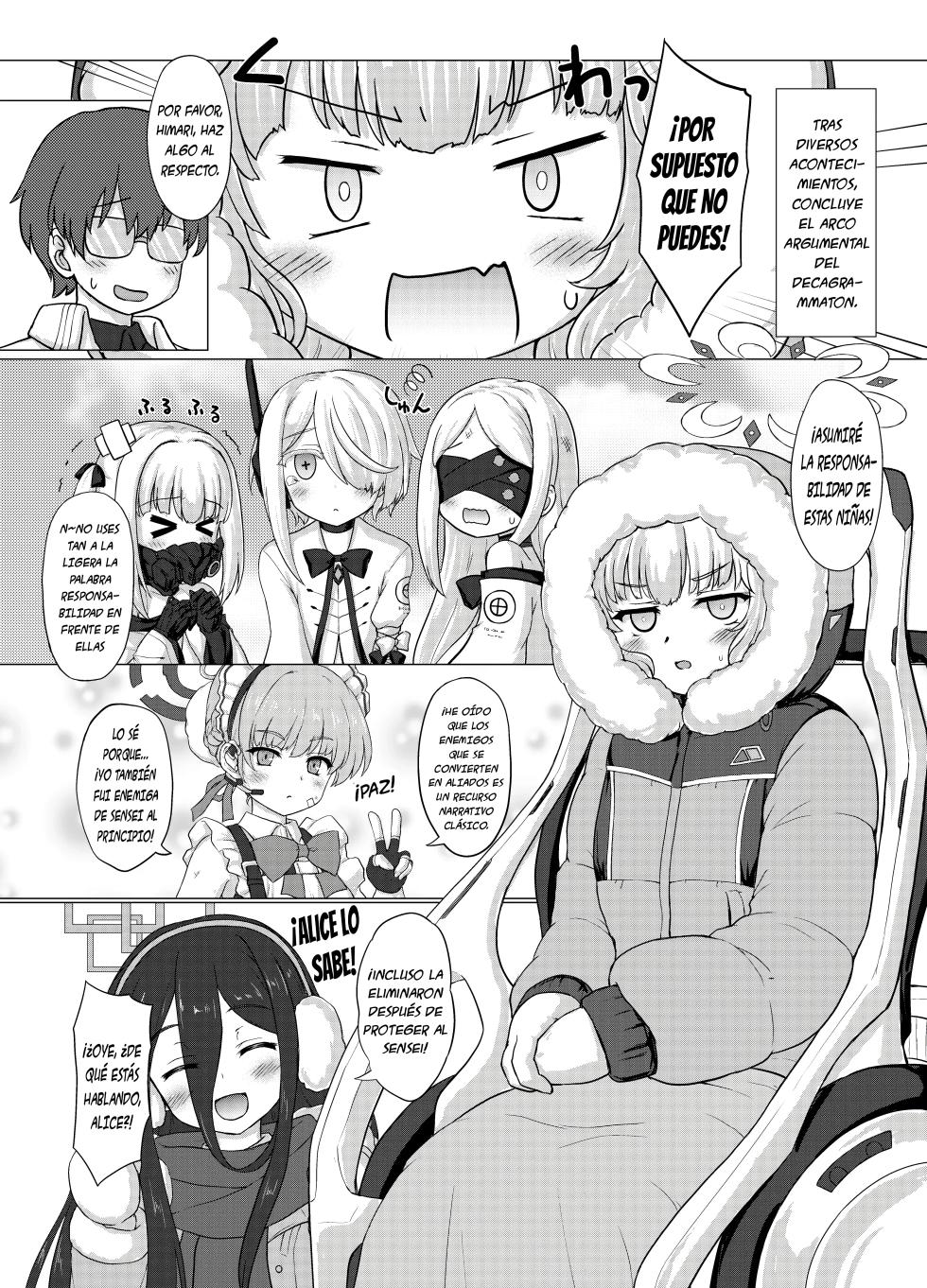 [Newtype Kenkyuujo (Kotowari)] Watashi-tachi, Schale de Osewa ni Narimasu｜Al Cuidado de Sensei (Blue Archive) [Spanish] [All-cups] [Digital] - Page 4