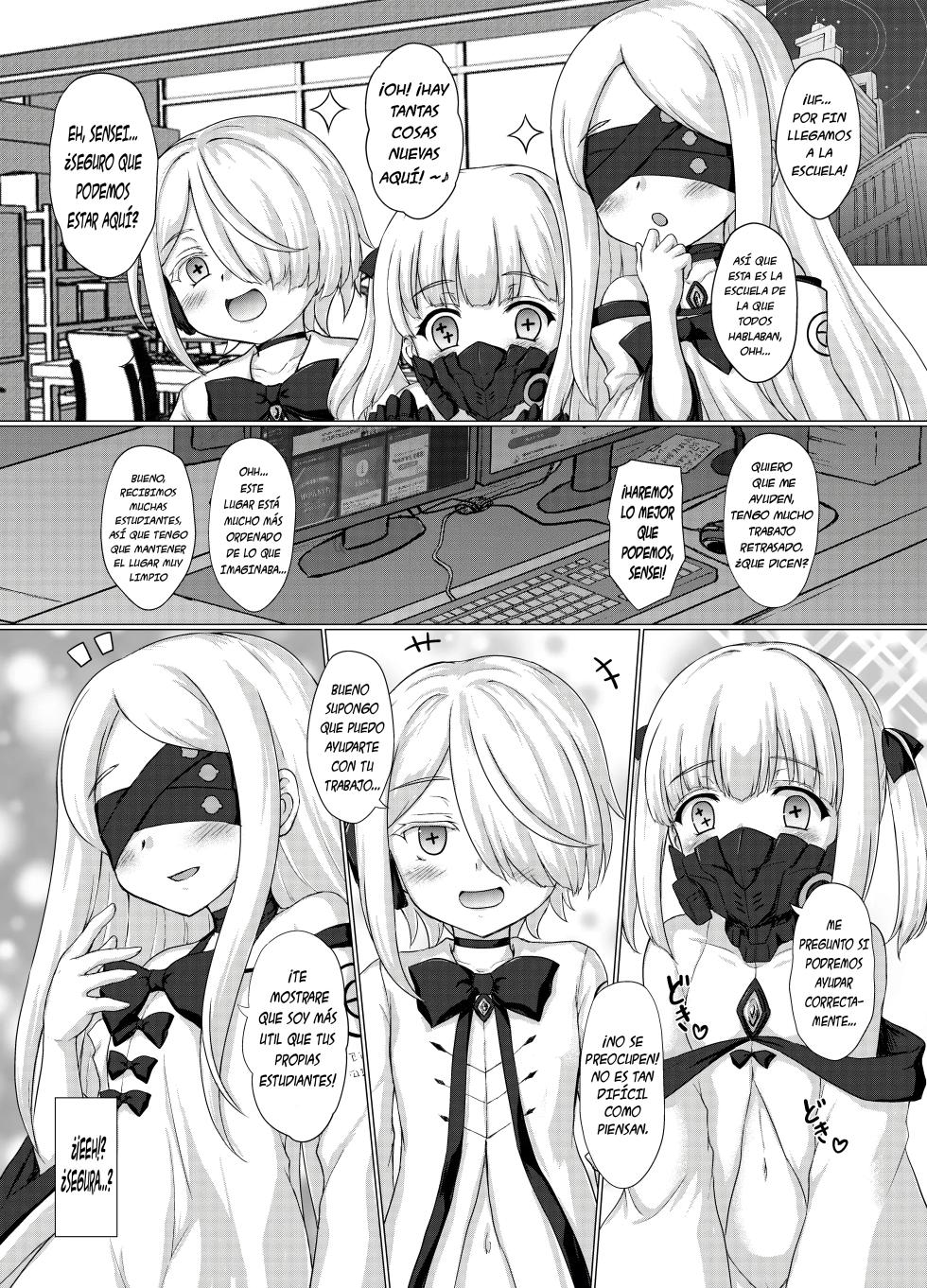 [Newtype Kenkyuujo (Kotowari)] Watashi-tachi, Schale de Osewa ni Narimasu｜Al Cuidado de Sensei (Blue Archive) [Spanish] [All-cups] [Digital] - Page 6