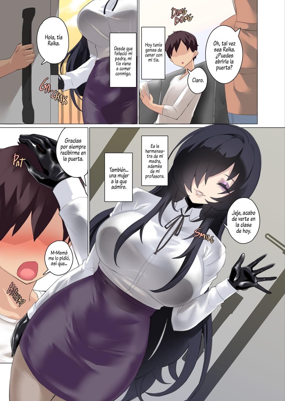 [Kamico! (Mocco)] Daisuki na Akogare no Bijin Oba-san wa Boku no Chichi ga Choukyou Zumi deshita｜Mi Hermosa Tía, a la que Adoraba y Admiraba, era una Esclava Sexual ya Entrenada por mi Padre [Spanish] [Al chile no sé Scan] - Page 2