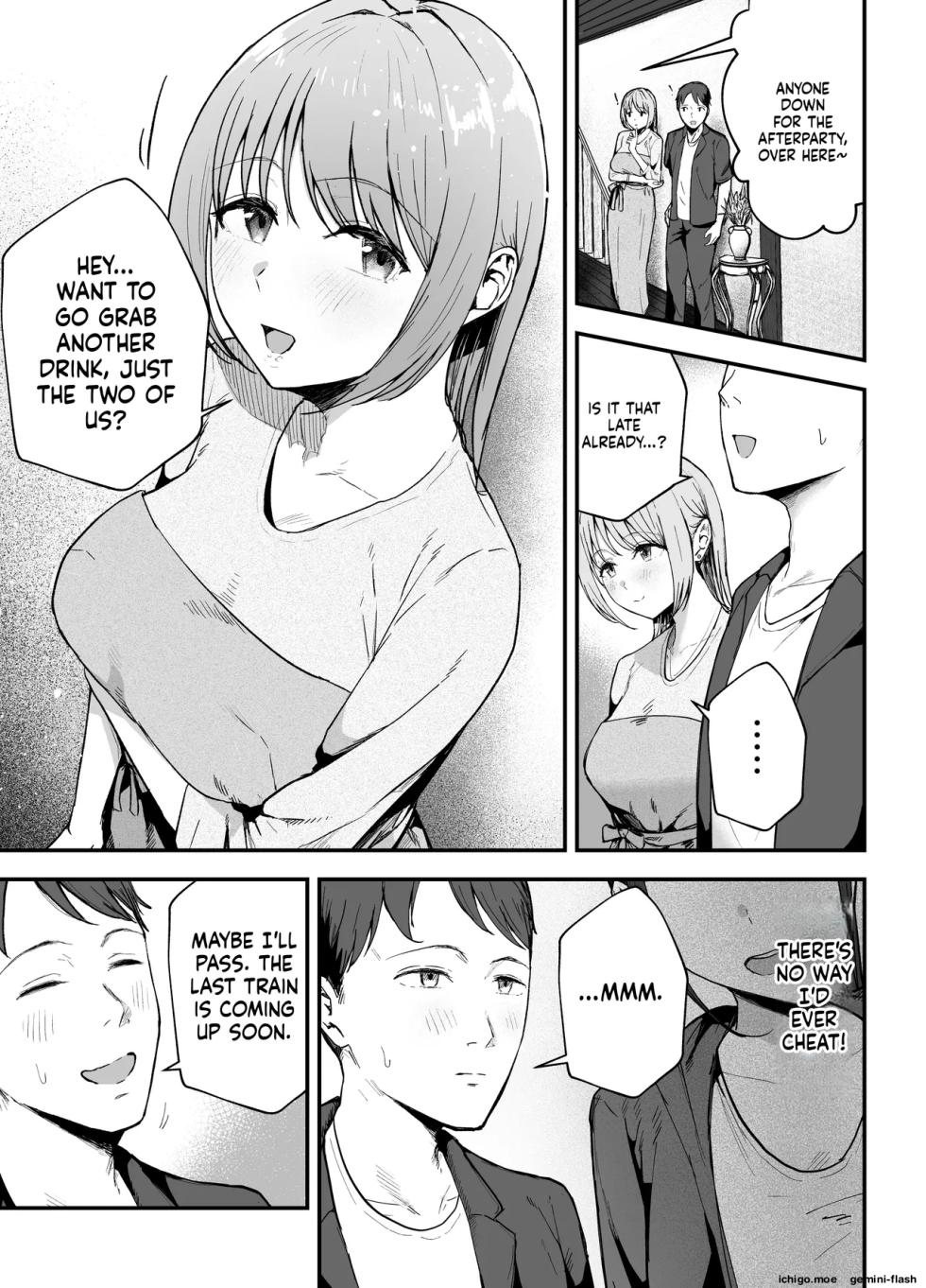[Baketsu Purin] Motokano to Dousoukai de Saikai, Shuuden Nogashite Aibeya ni. ~Otagai Kekkon Majika de Uwaki Sex Shite Shimaimashita~ - Page 10