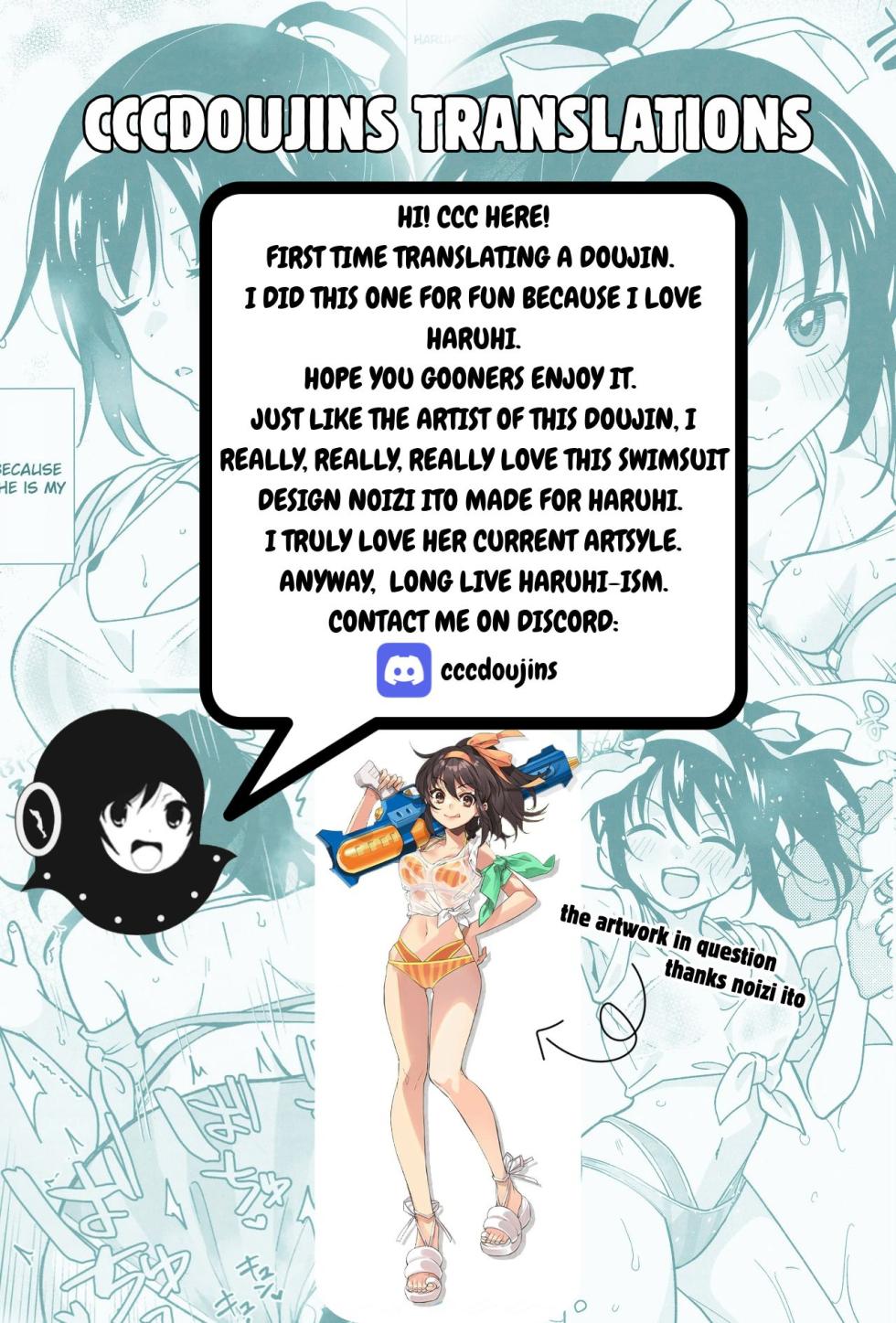 (C106) [Niwatoritowani (Taiki)] Mizugi Ponyta ja Shikatanai! | Swimsuit & Ponytail, Is Unavoidable! (Suzumiya Haruhi no Yuuutsu) [English] [CCCdoujins Translations] - Page 23