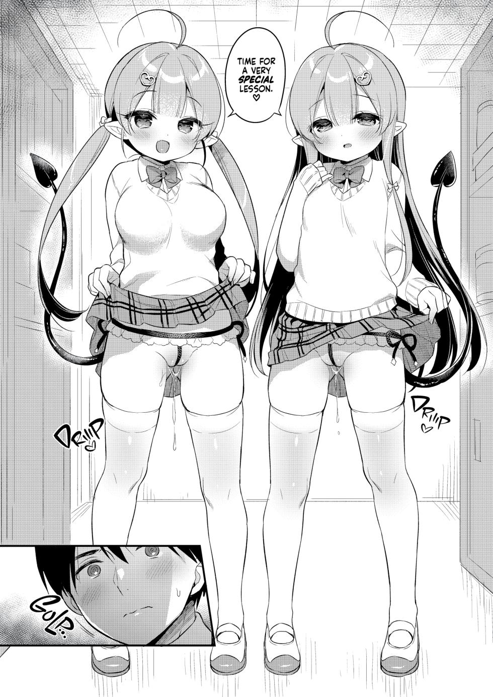 [Usashiro Mani] A Snack of the Succubus Sisters [English] [J18] [Uncensored] - Page 9