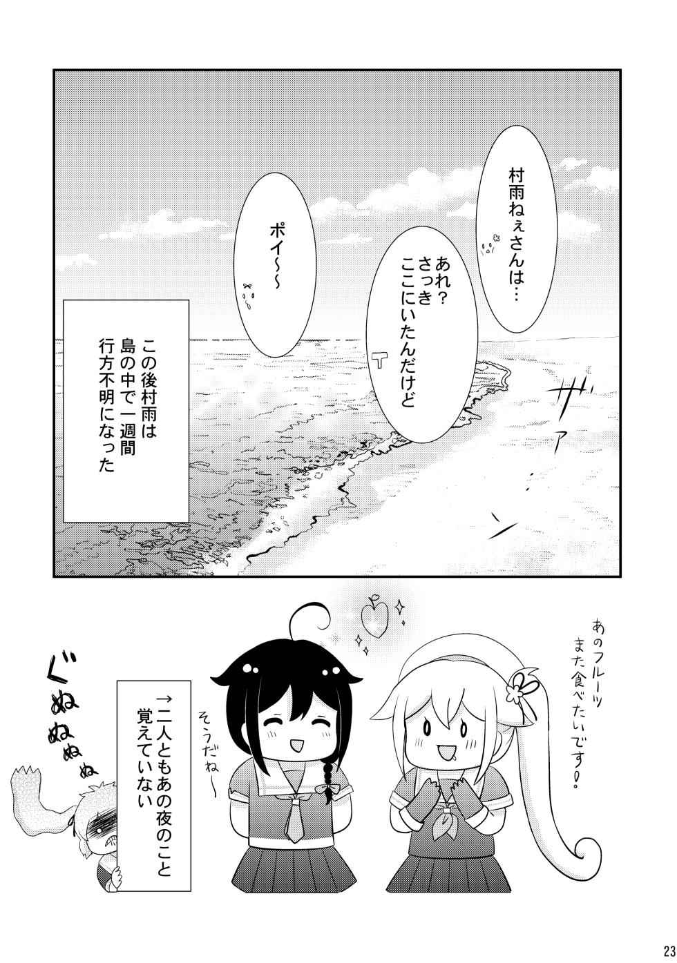 [Nanairo no Neribukuro (Nanashiki Fuka)] Mujintou de Futarikiri (Kantai Collection -KanColle-) [Digital] - Page 23